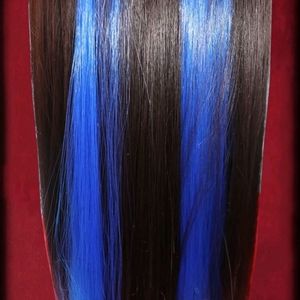 SET 2 Clip On Hair Extensions Blue